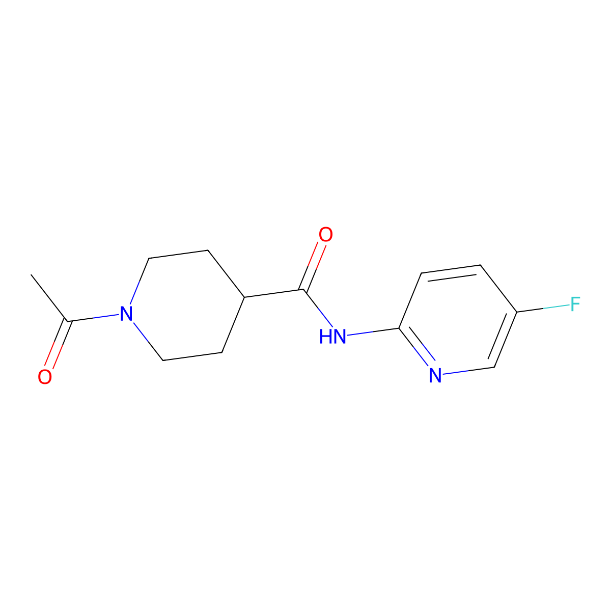 1-acetyl-N-(5-fluoropyridin-2-yl)piperidine-4-carboxamide molecular structure, CAS 2326133-69-9