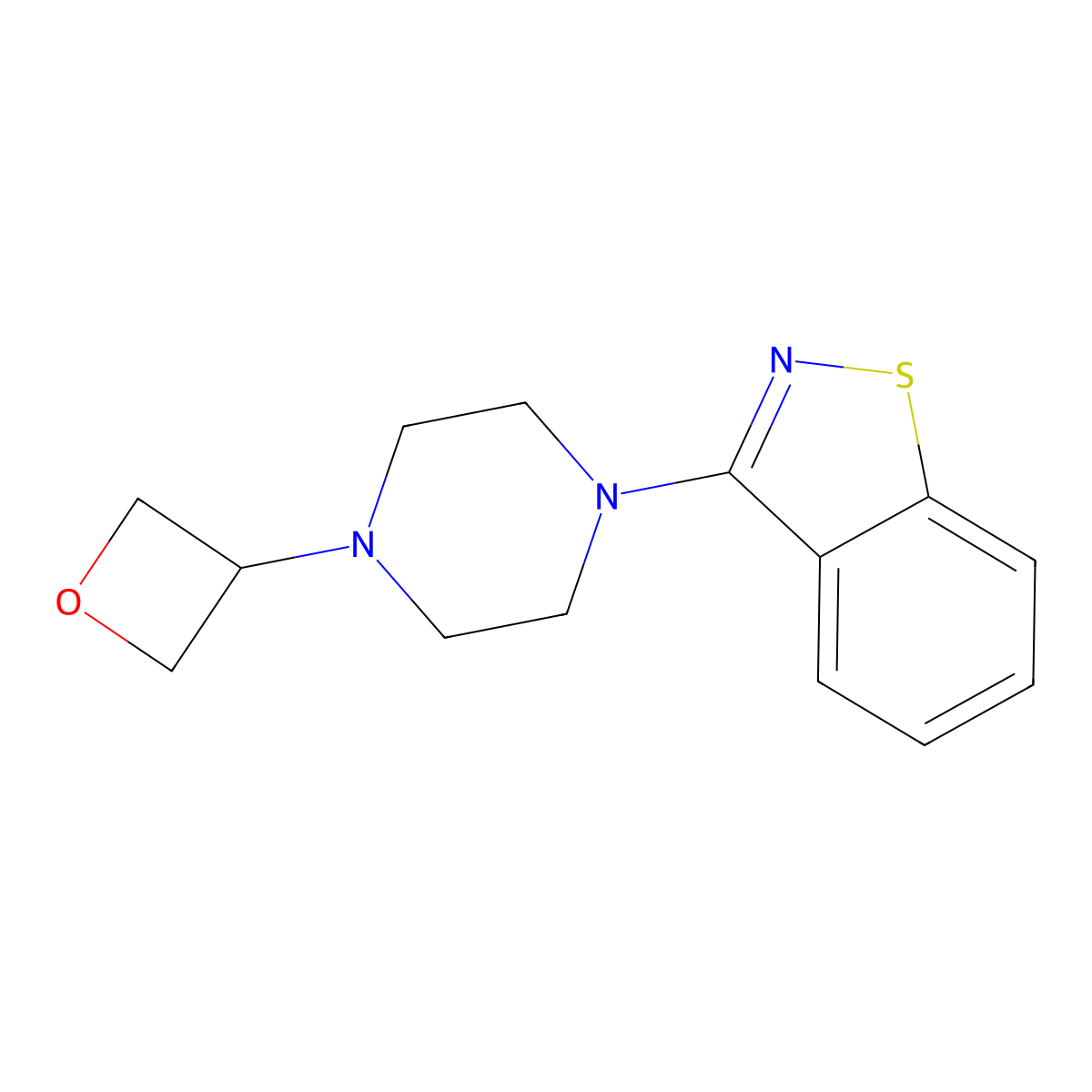3-[4-(Oxetan-3-yl)piperazin-1-yl]-1,2-benzothiazole molecular structure, CAS 2326134-25-0