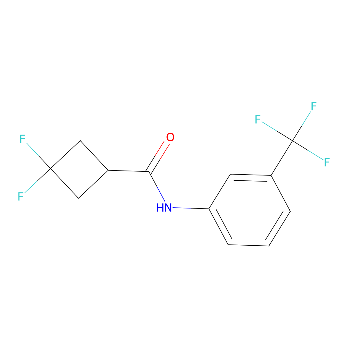3,3-difluoro-N-[3-(trifluoromethyl)phenyl]cyclobutane-1-carboxamide molecular structure, CAS 2326137-35-1