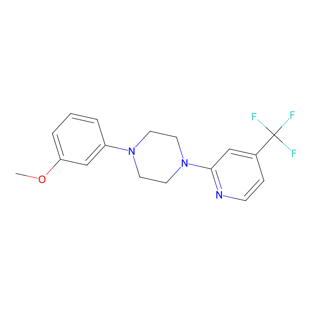 1-(3-Methoxyphenyl)-4-[4-(trifluoromethyl)pyridin-2-yl]piperazine molecular structure, CAS 2326141-50-6