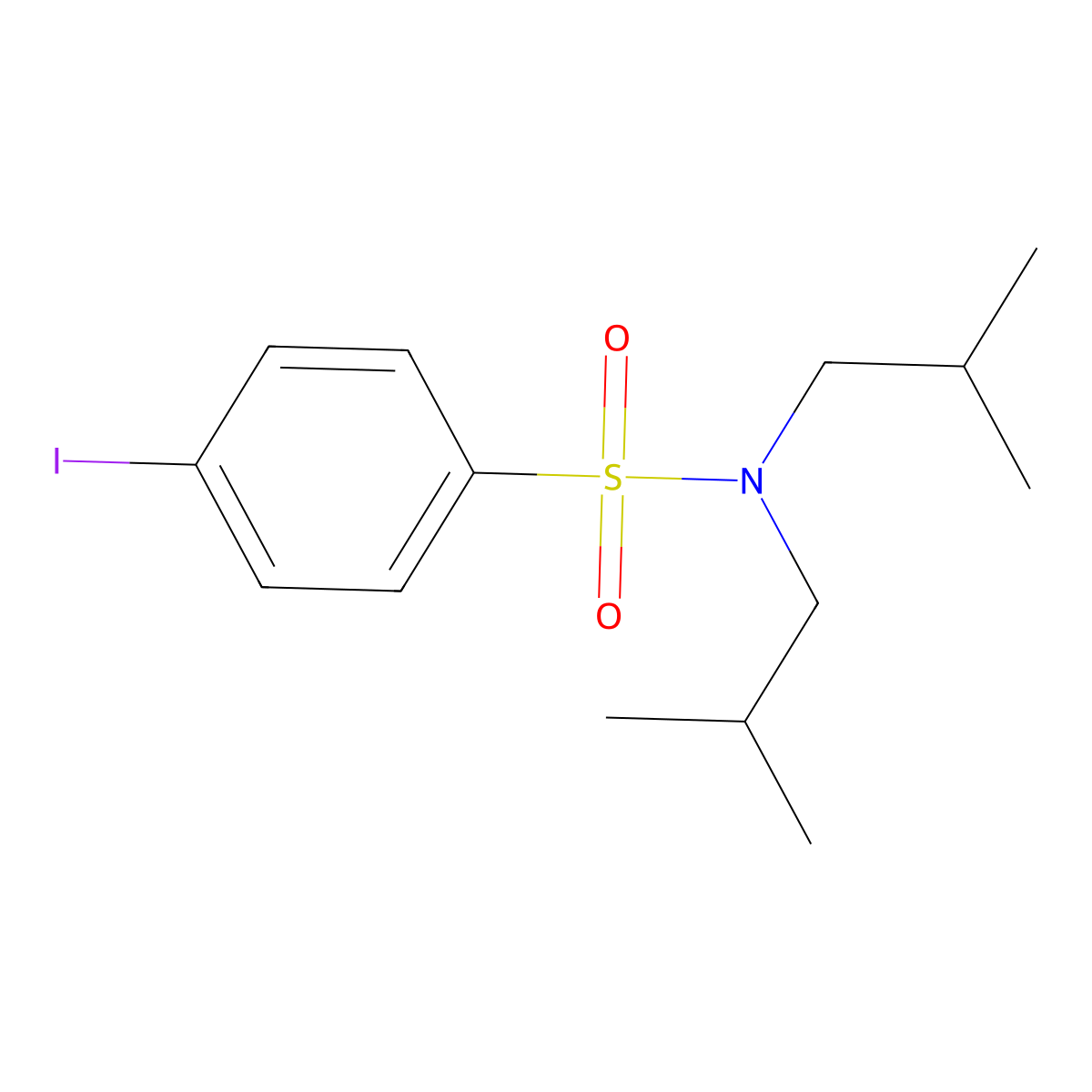 4-iodo-N,N-bis(2-methylpropyl)benzene-1-sulfonamide molecular structure, CAS 2326144-13-0