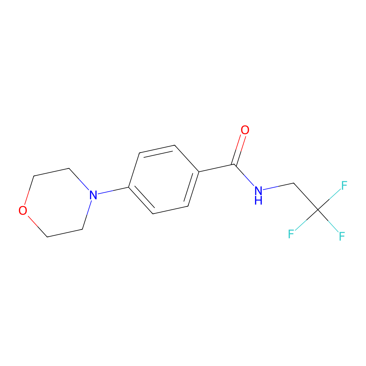 4-(morpholin-4-yl)-N-(2,2,2-trifluoroethyl)benzamide molecular structure, CAS 2326183-57-5