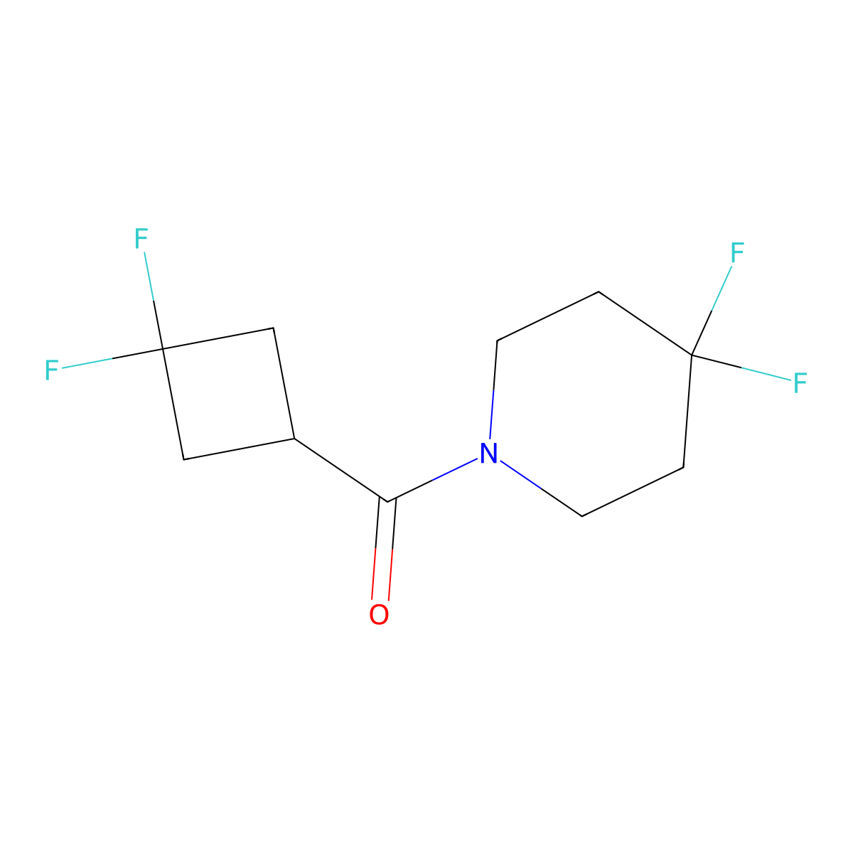 (3,3-Difluorocyclobutyl)-(4,4-difluoropiperidin-1-yl)methanone molecular structure, CAS 2326184-08-9