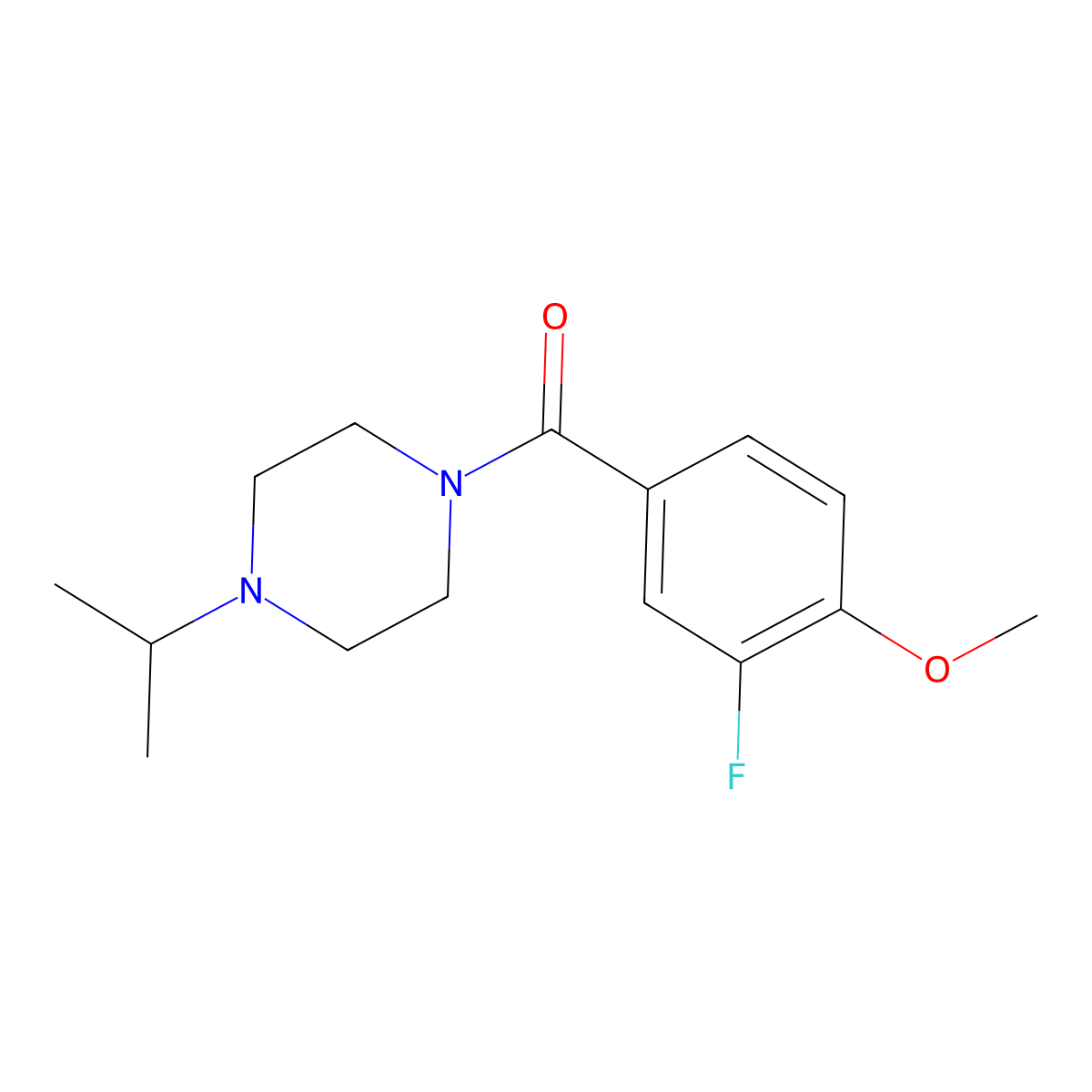 (3-Fluoro-4-methoxyphenyl)[4-(1-methylethyl)-1-piperazinyl]methanone molecular structure, CAS 2326186-27-8