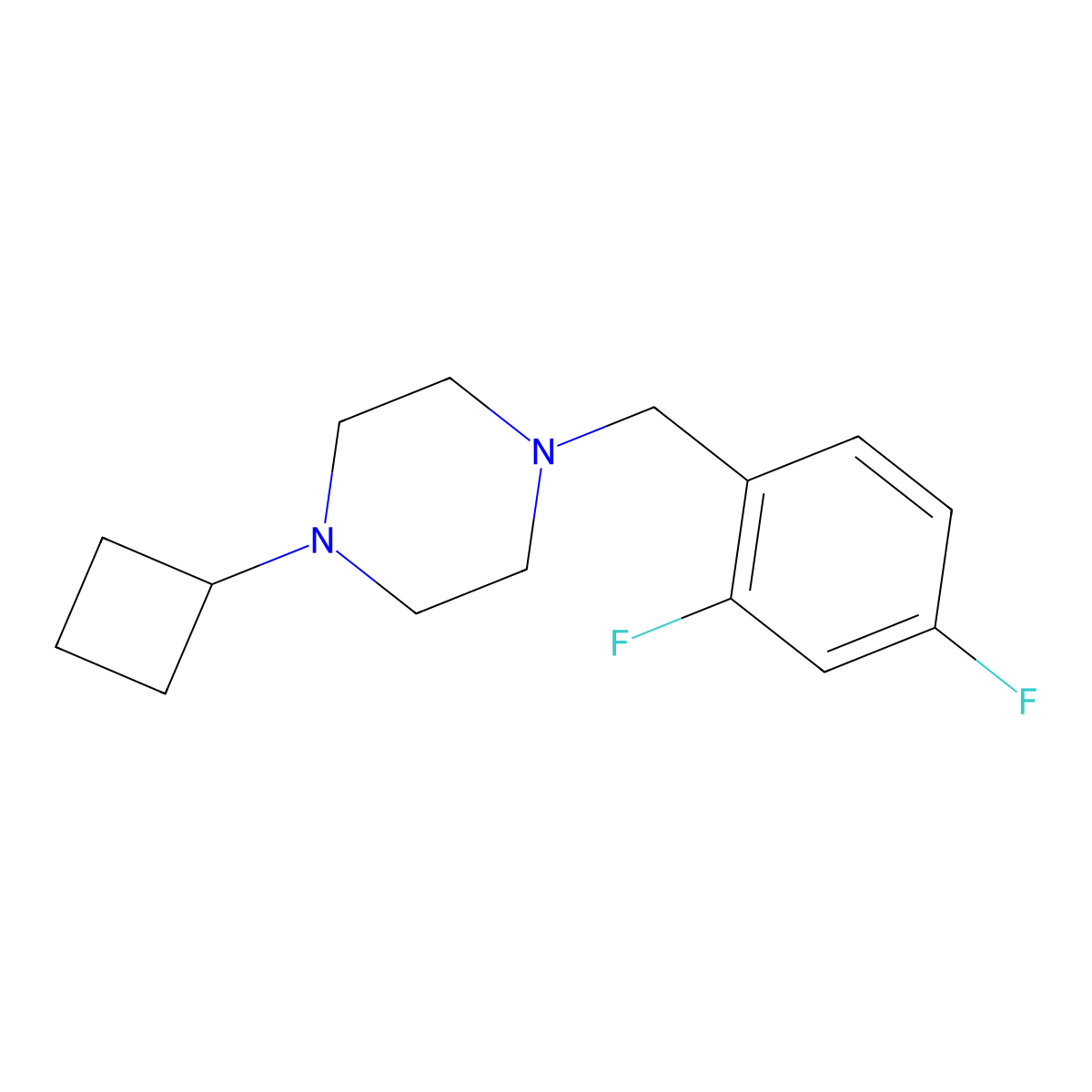 1-Cyclobutyl-4-[(2,4-difluorophenyl)methyl]piperazine molecular structure, CAS 2326186-90-5