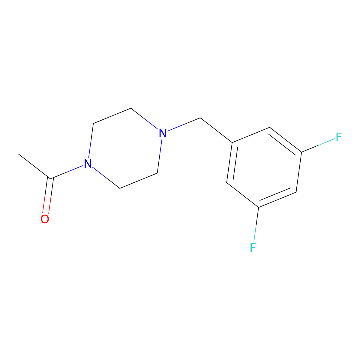 1-{4-[(3,5-Difluorophenyl)methyl]piperazin-1-yl}ethan-1-one molecular structure, CAS 2326188-00-3