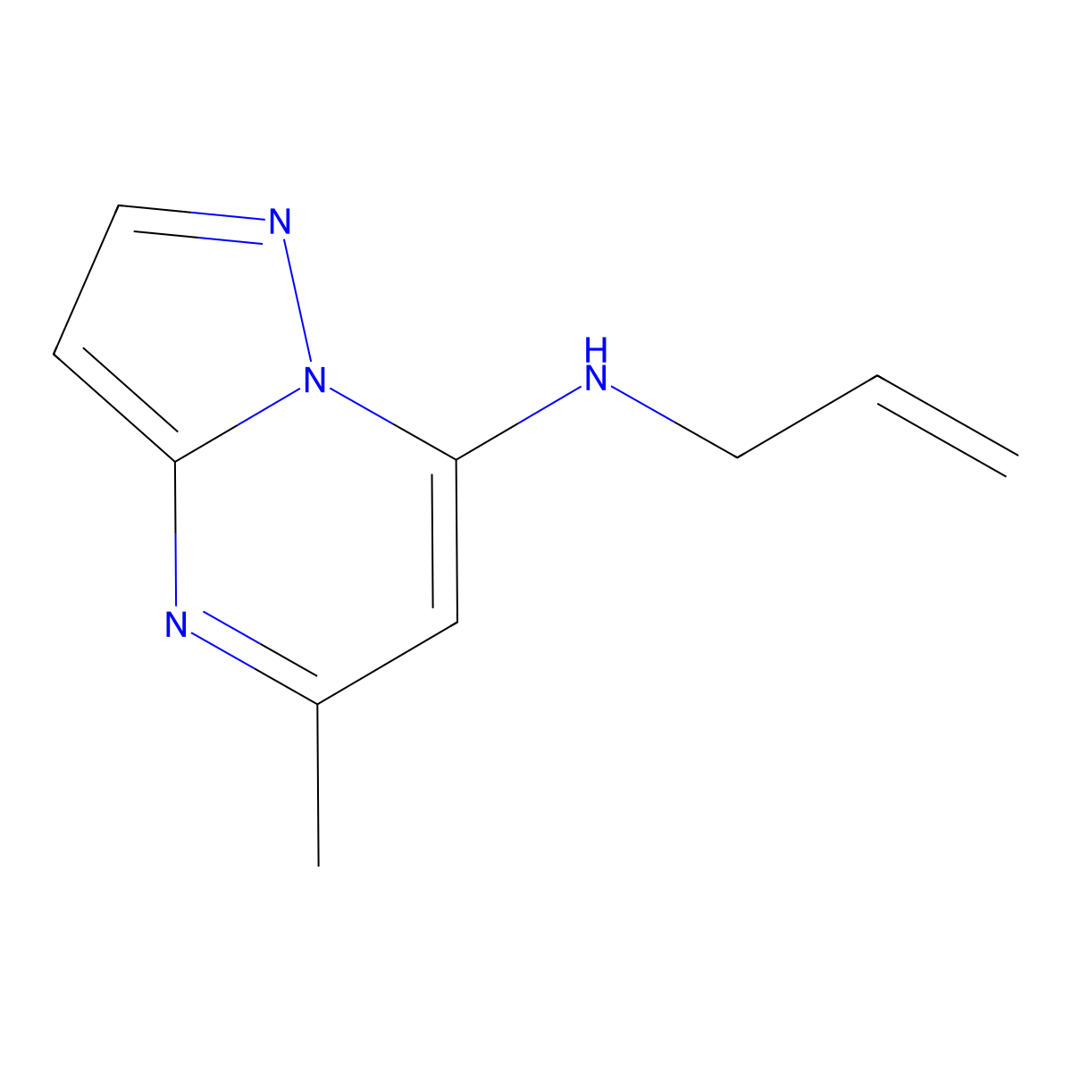 5-methyl-N-(prop-2-en-1-yl)pyrazolo[1,5-a]pyrimidin-7-amine molecular structure, CAS 2326190-79-6