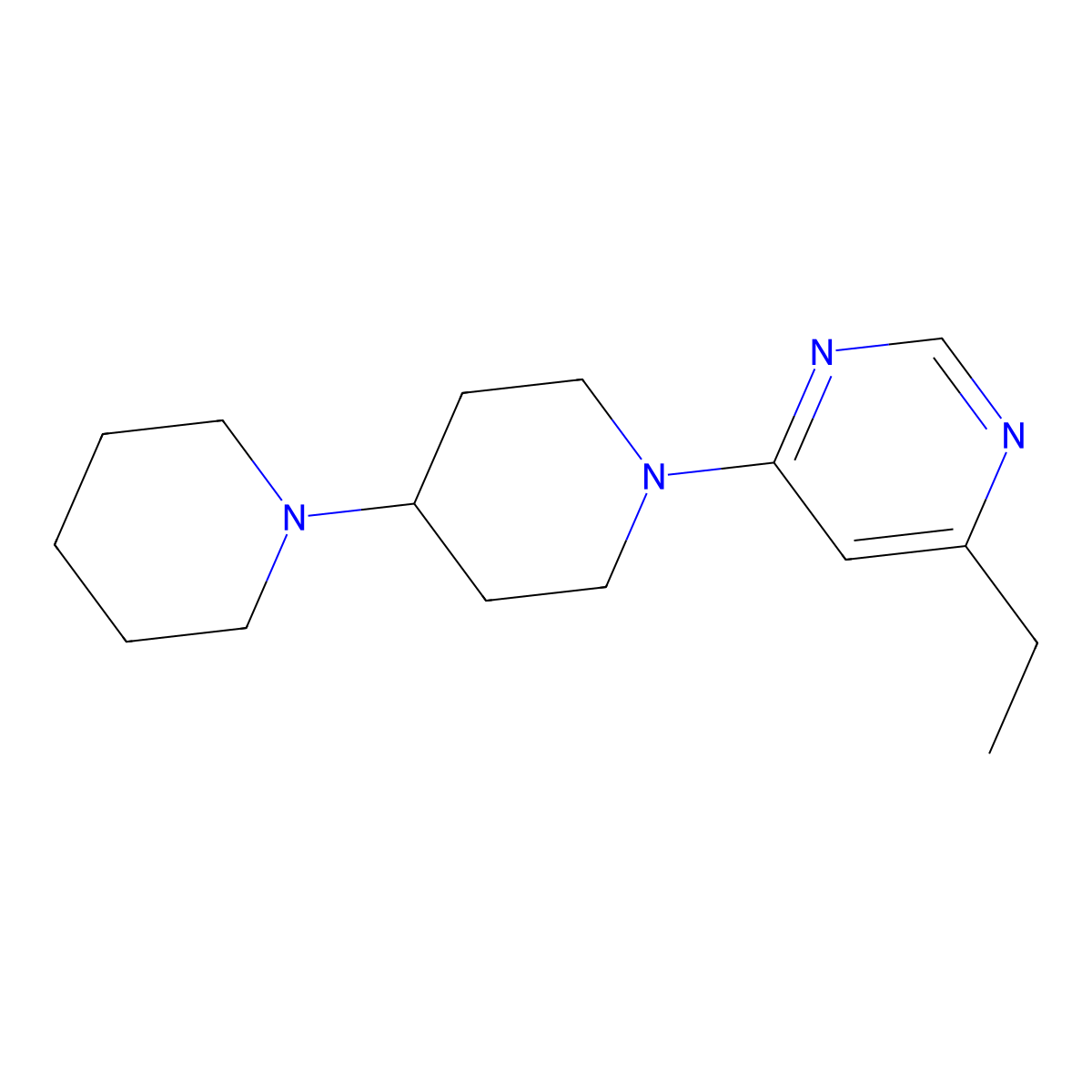 1'-(6-Ethylpyrimidin-4-yl)-1,4'-bipiperidine molecular structure, CAS 2326192-57-6