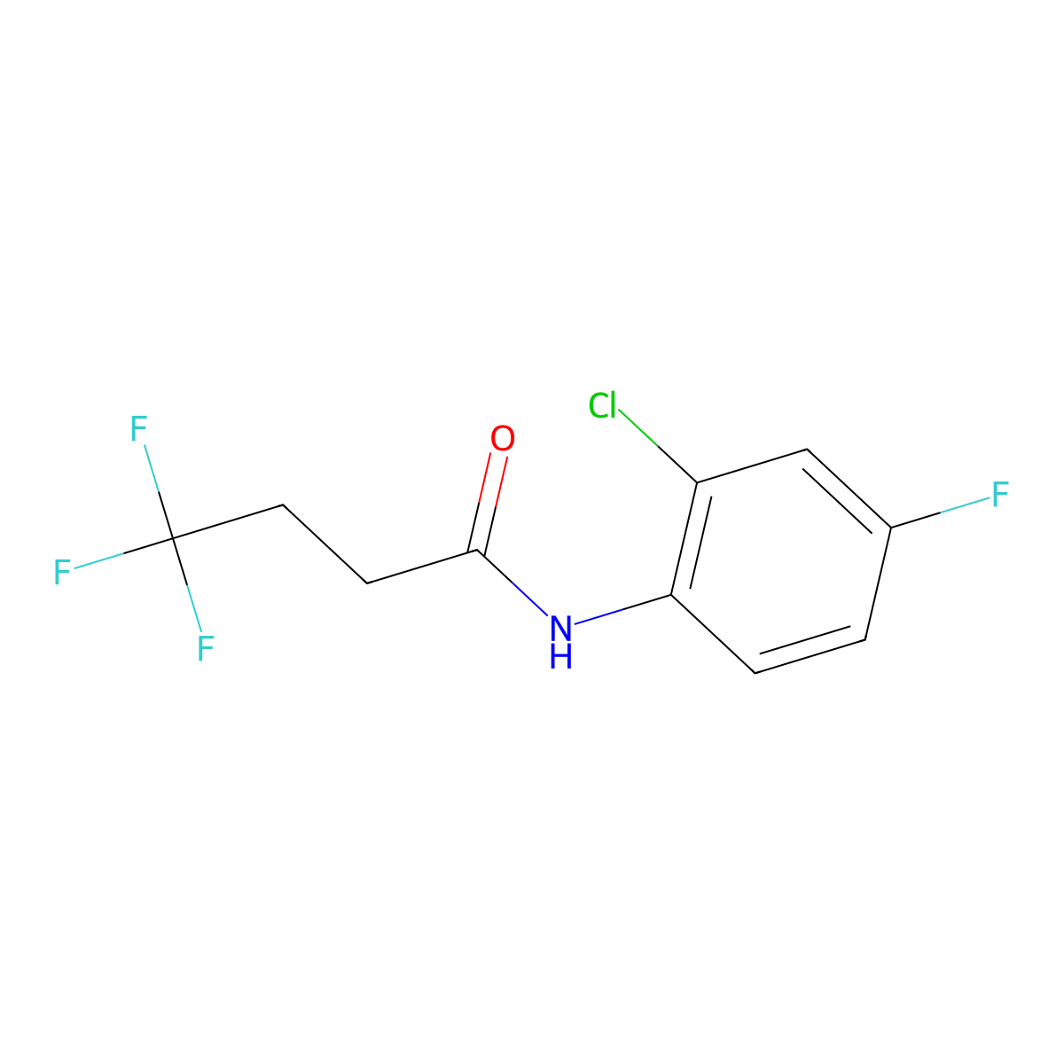 N-(2-chloro-4-fluorophenyl)-4,4,4-trifluorobutanamide molecular structure, CAS 2326193-86-4