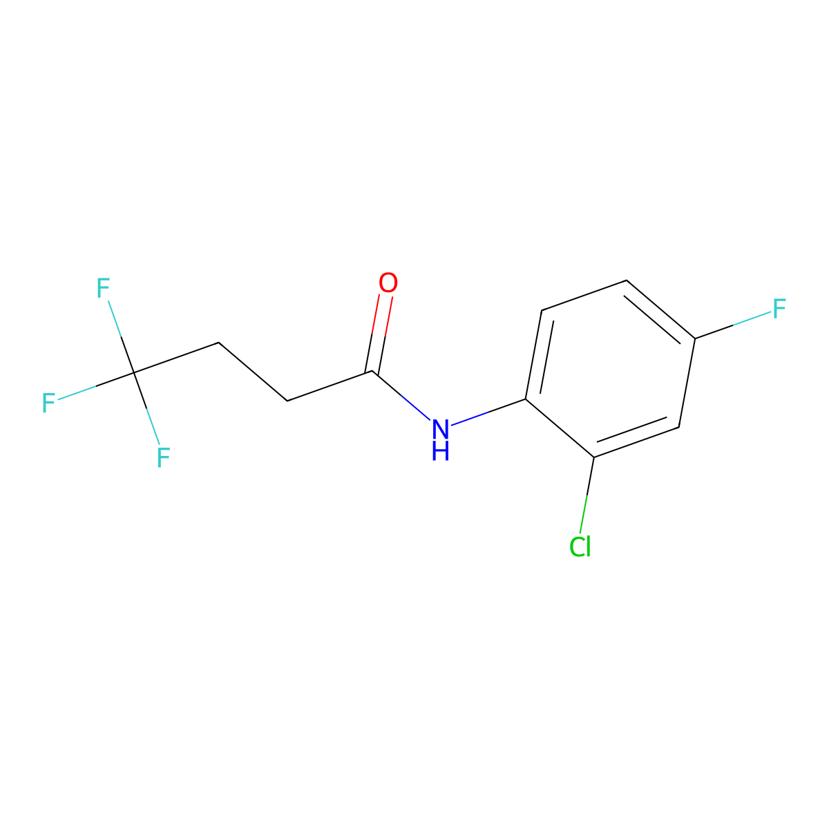 N-(2-chloro-4-fluorophenyl)-4,4,4-trifluorobutanamide molecular structure, CAS 2326193-86-4