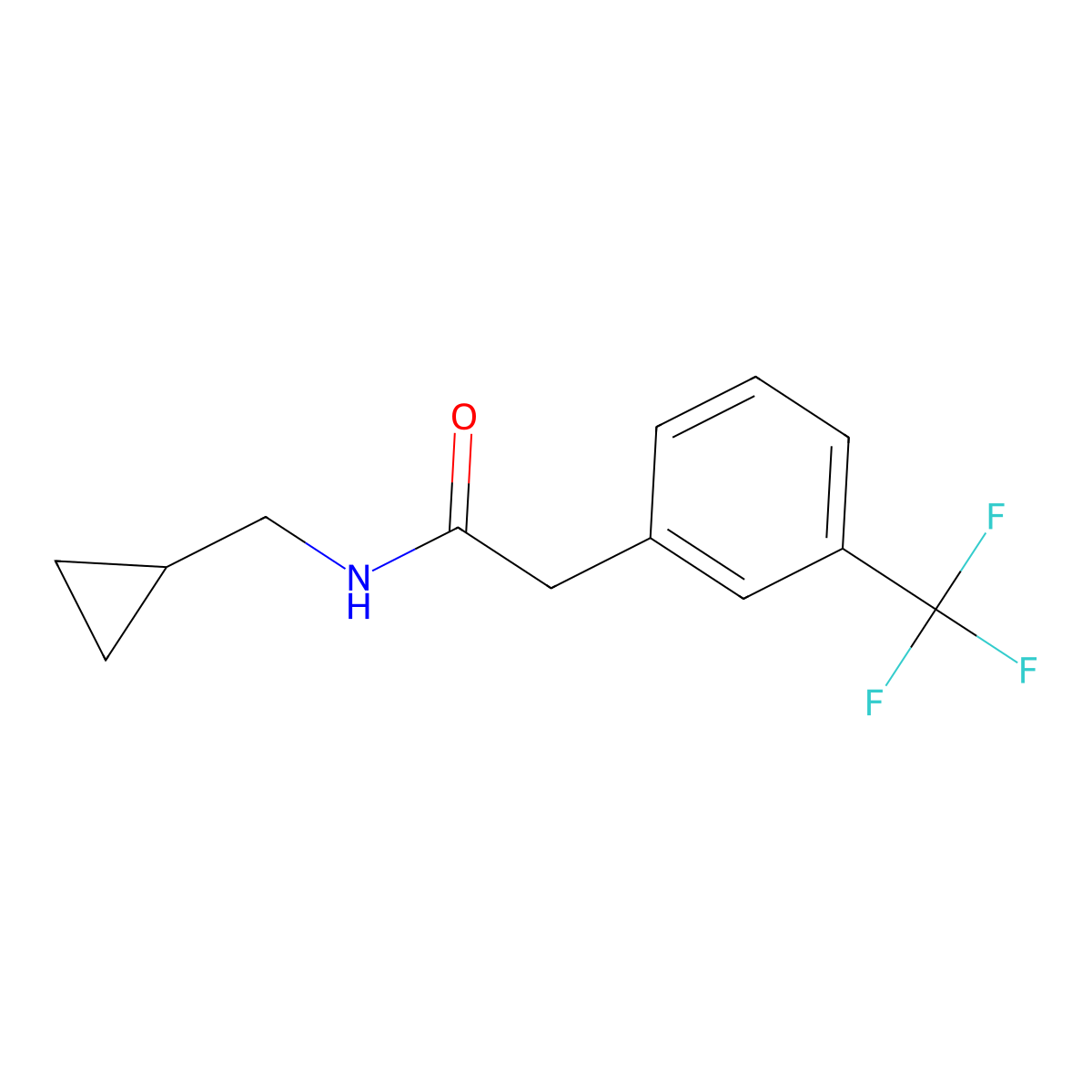 N-(Cyclopropylmethyl)-2-[3-(trifluoromethyl)phenyl]acetamide molecular structure, CAS 2326196-68-1