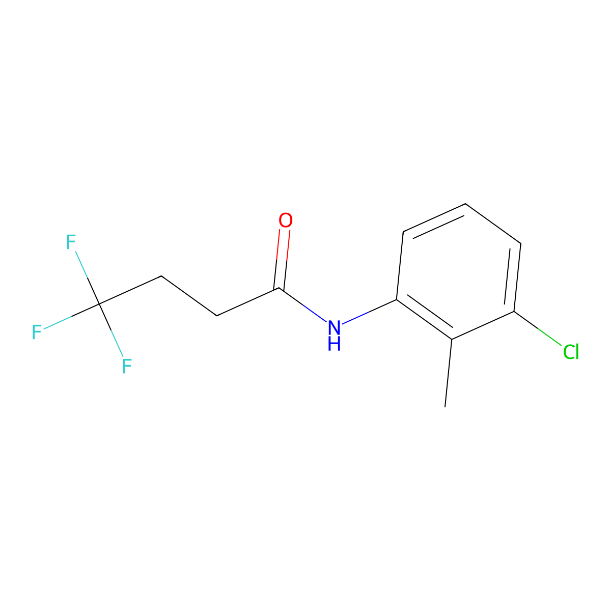 N-(3-chloro-2-methylphenyl)-4,4,4-trifluorobutanamide molecular structure, CAS 2326197-61-7