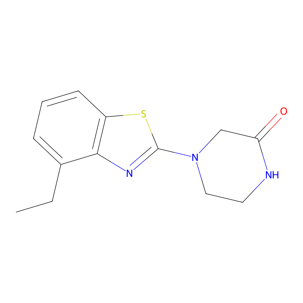 4-(4-Ethyl-1,3-benzothiazol-2-yl)piperazin-2-one molecular structure, CAS 2326198-44-9