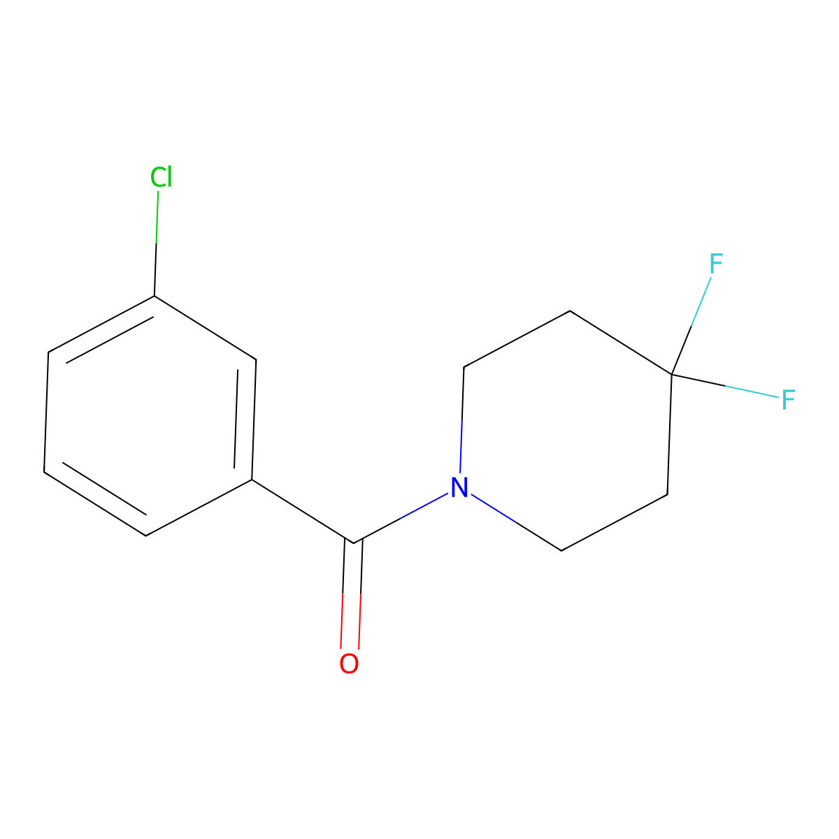 1-(3-Chlorobenzoyl)-4,4-difluoropiperidine molecular structure, CAS 2326199-71-5