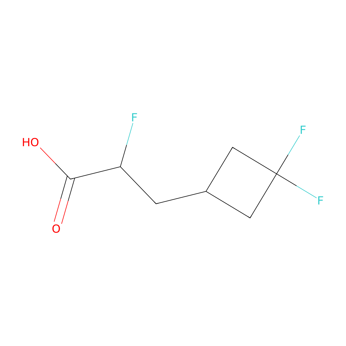 3-(3,3-Difluorocyclobutyl)-2-fluoropropanoic acid molecular structure, CAS 2326219-83-2