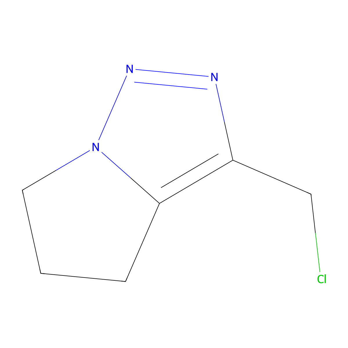 3-(chloromethyl)-4H,5H,6H-pyrrolo[1,2-c][1,2,3]triazole molecular structure, CAS 2326230-28-6