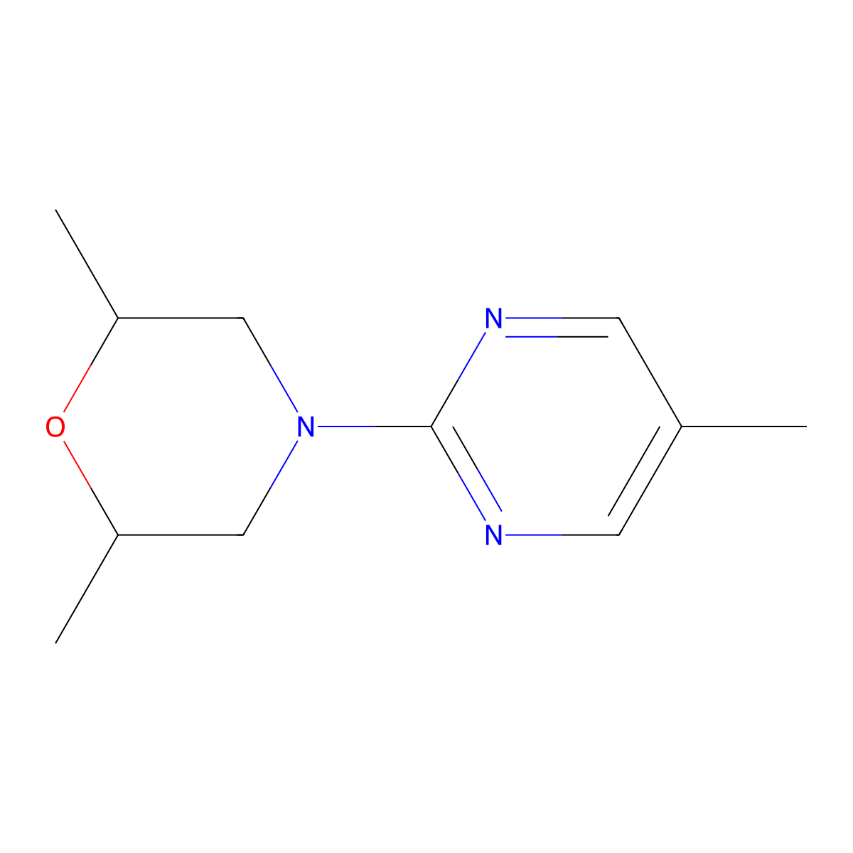2,6-Dimethyl-4-(5-methylpyrimidin-2-yl)morpholine molecular structure, CAS 2326230-49-1