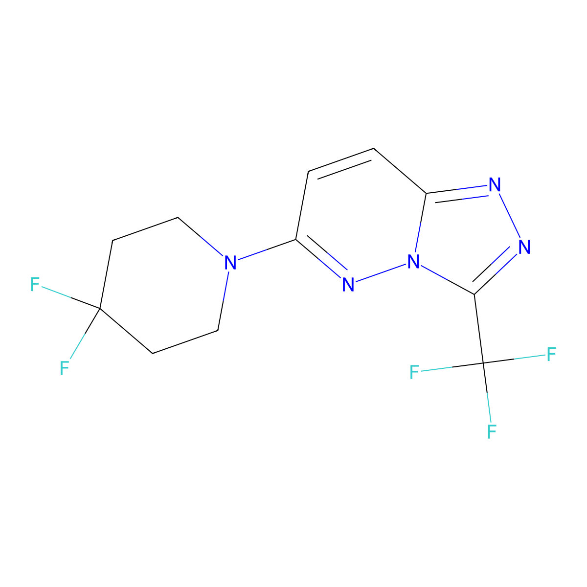 4,4-Difluoro-1-[3-(trifluoromethyl)-[1,2,4]triazolo[4,3-b]pyridazin-6-yl]piperidine molecular structure, CAS 2326232-84-0