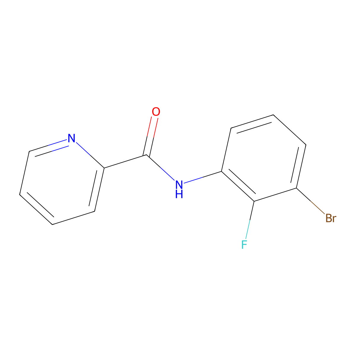 N-(3-bromo-2-fluorophenyl)pyridine-2-carboxamide molecular structure, CAS 2326233-20-7