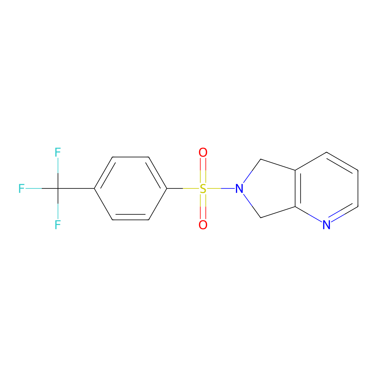 6-[4-(trifluoromethyl)benzenesulfonyl]-5H,6H,7H-pyrrolo[3,4-b]pyridine molecular structure, CAS 2326234-24-4