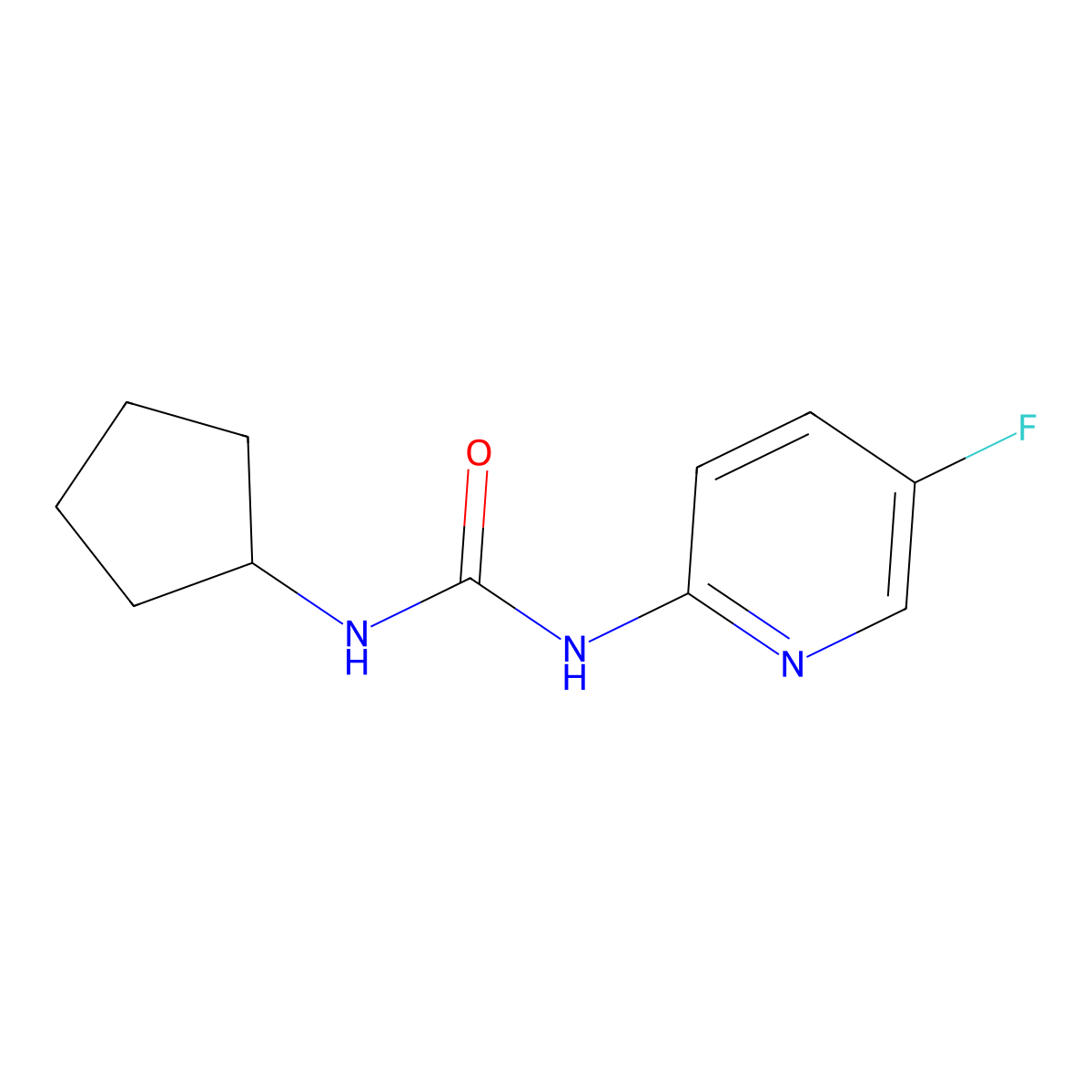 3-Cyclopentyl-1-(5-fluoropyridin-2-yl)urea molecular structure, CAS 2326235-80-5