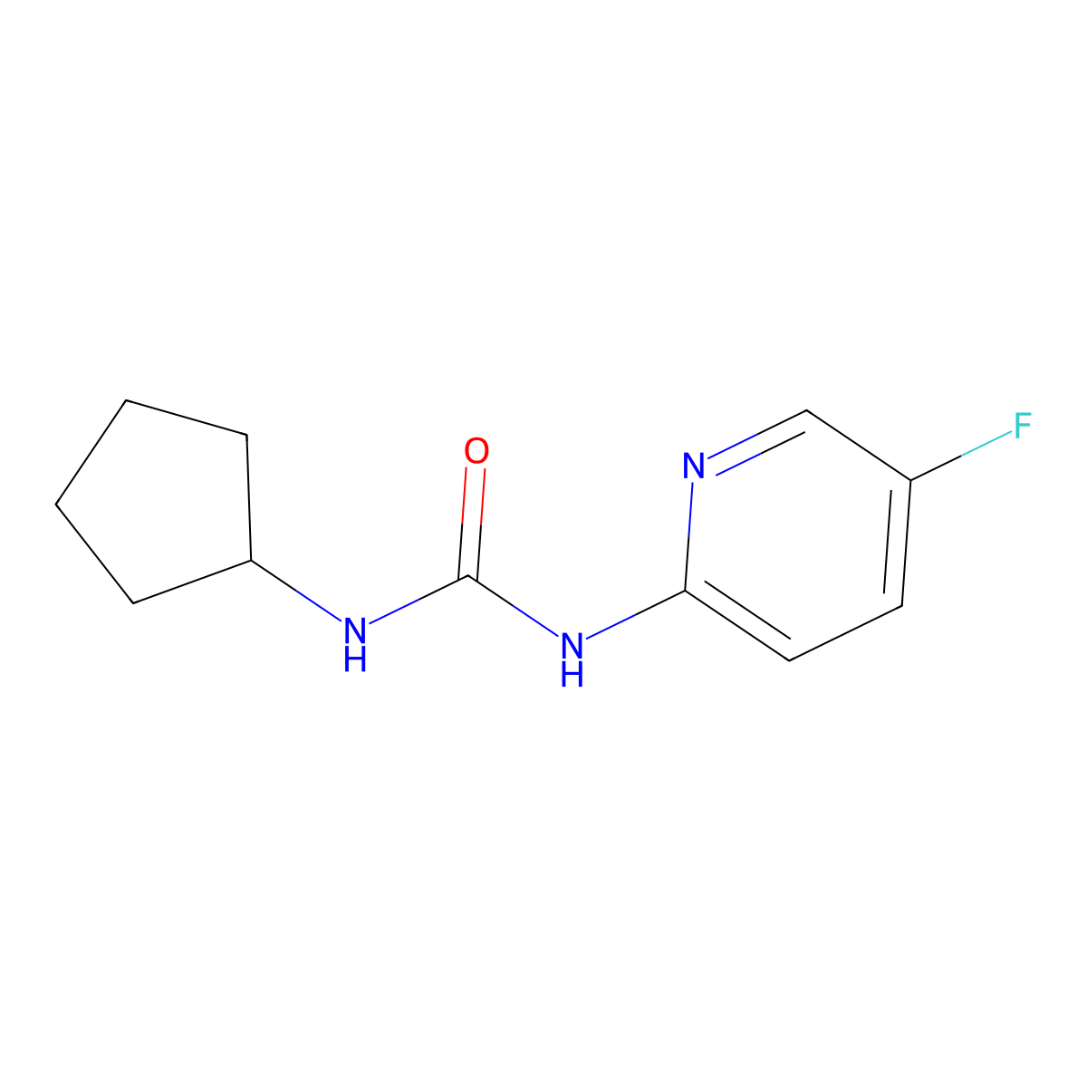 3-Cyclopentyl-1-(5-fluoropyridin-2-yl)urea molecular structure, CAS 2326235-80-5