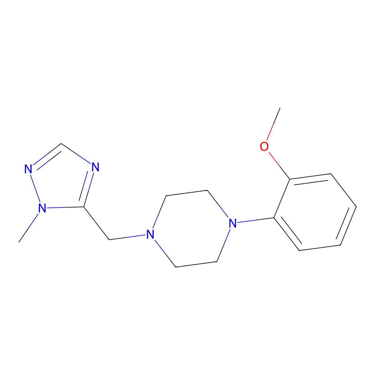 1-(2-methoxyphenyl)-4-[(1-methyl-1H-1,2,4-triazol-5-yl)methyl]piperazine molecular structure, CAS 2326236-31-9