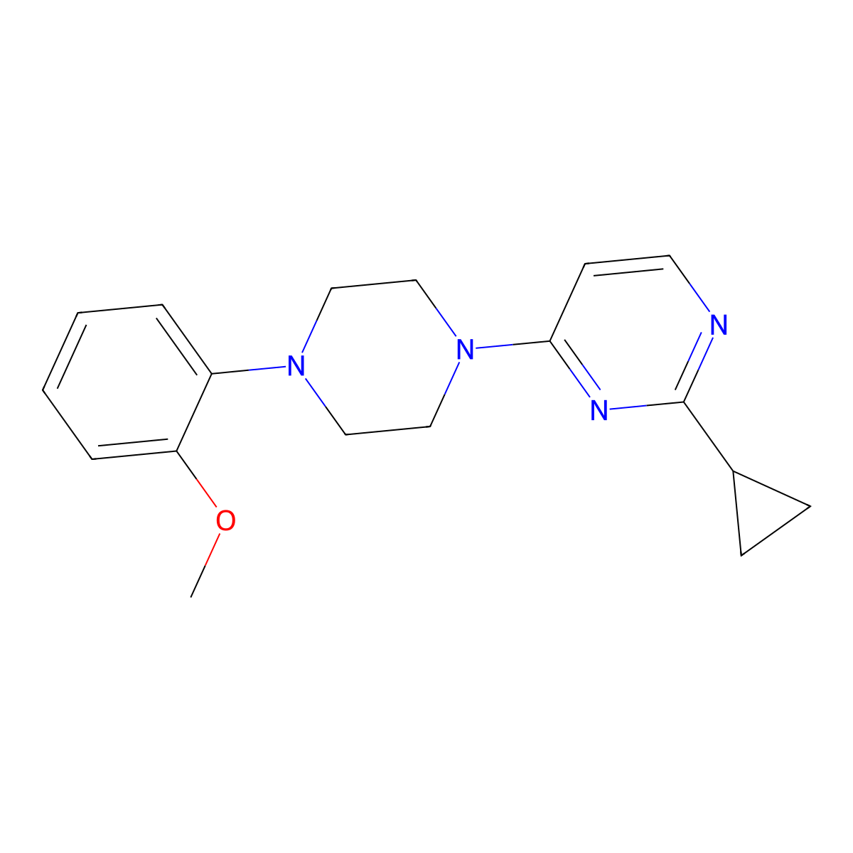 2-Cyclopropyl-4-[4-(2-methoxyphenyl)piperazin-1-yl]pyrimidine molecular structure, CAS 2326237-41-4