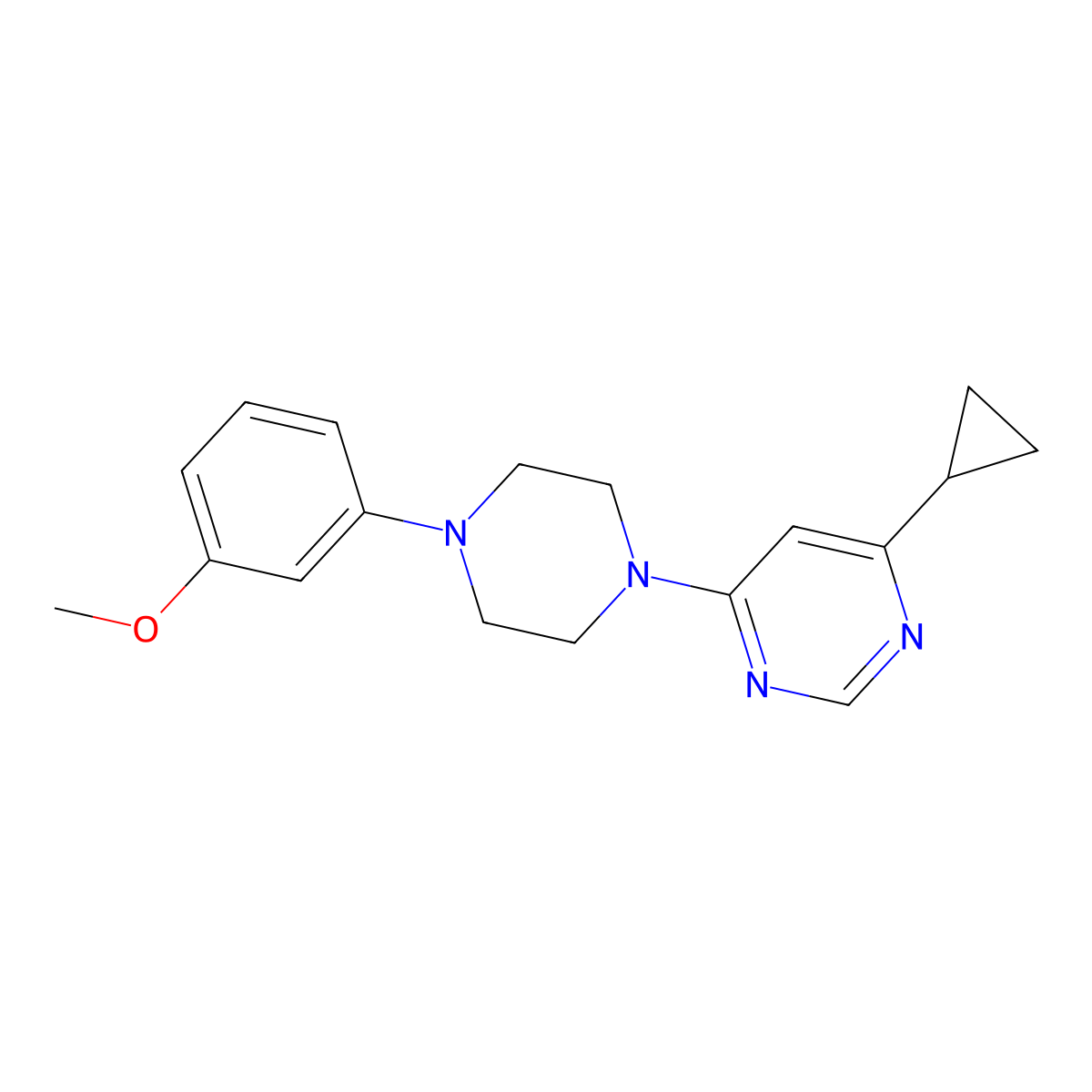 4-Cyclopropyl-6-[4-(3-methoxyphenyl)piperazin-1-yl]pyrimidine molecular structure, CAS 2326237-42-5