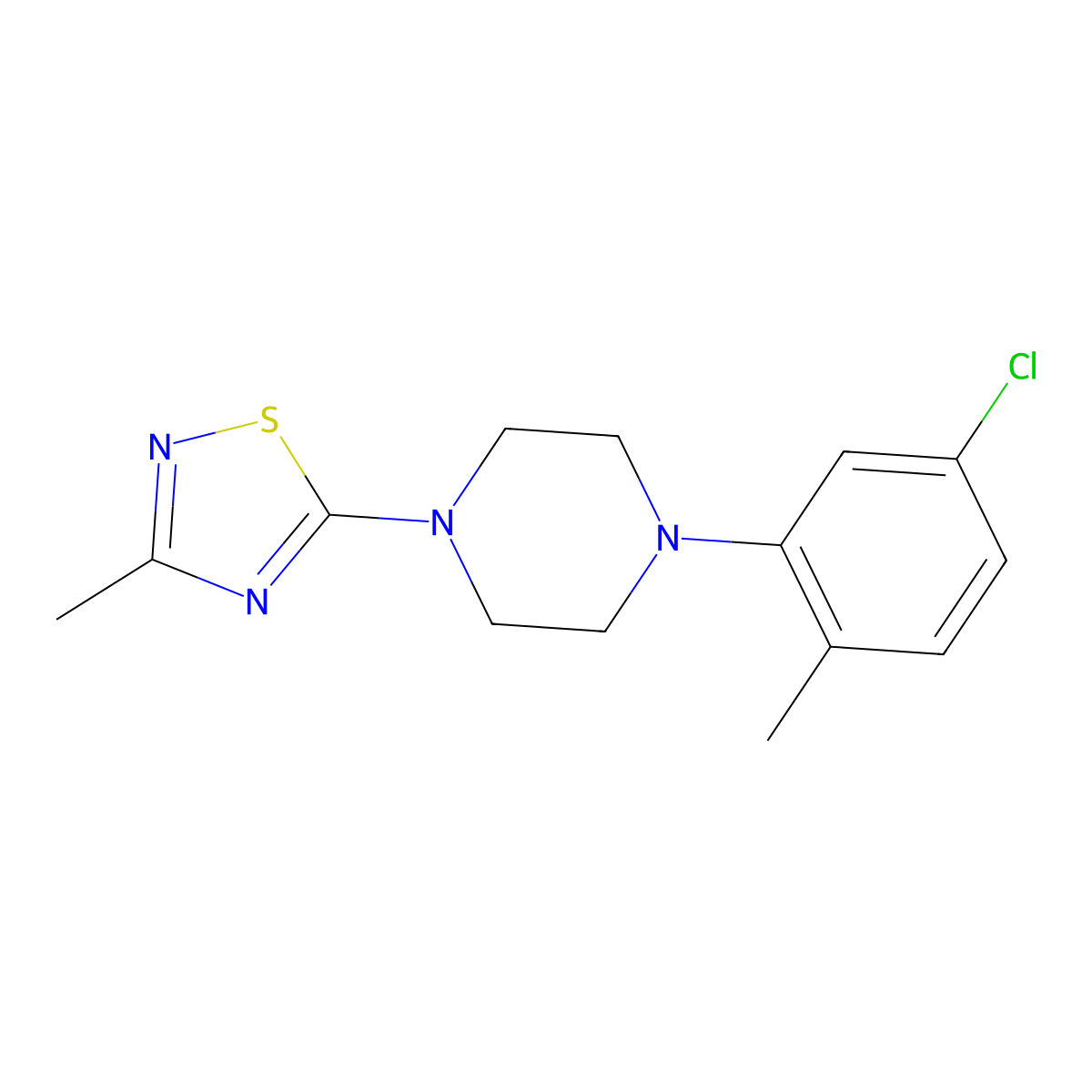 1-(5-Chloro-2-methylphenyl)-4-(3-methyl-1,2,4-thiadiazol-5-yl)piperazine molecular structure, CAS 2326241-85-2