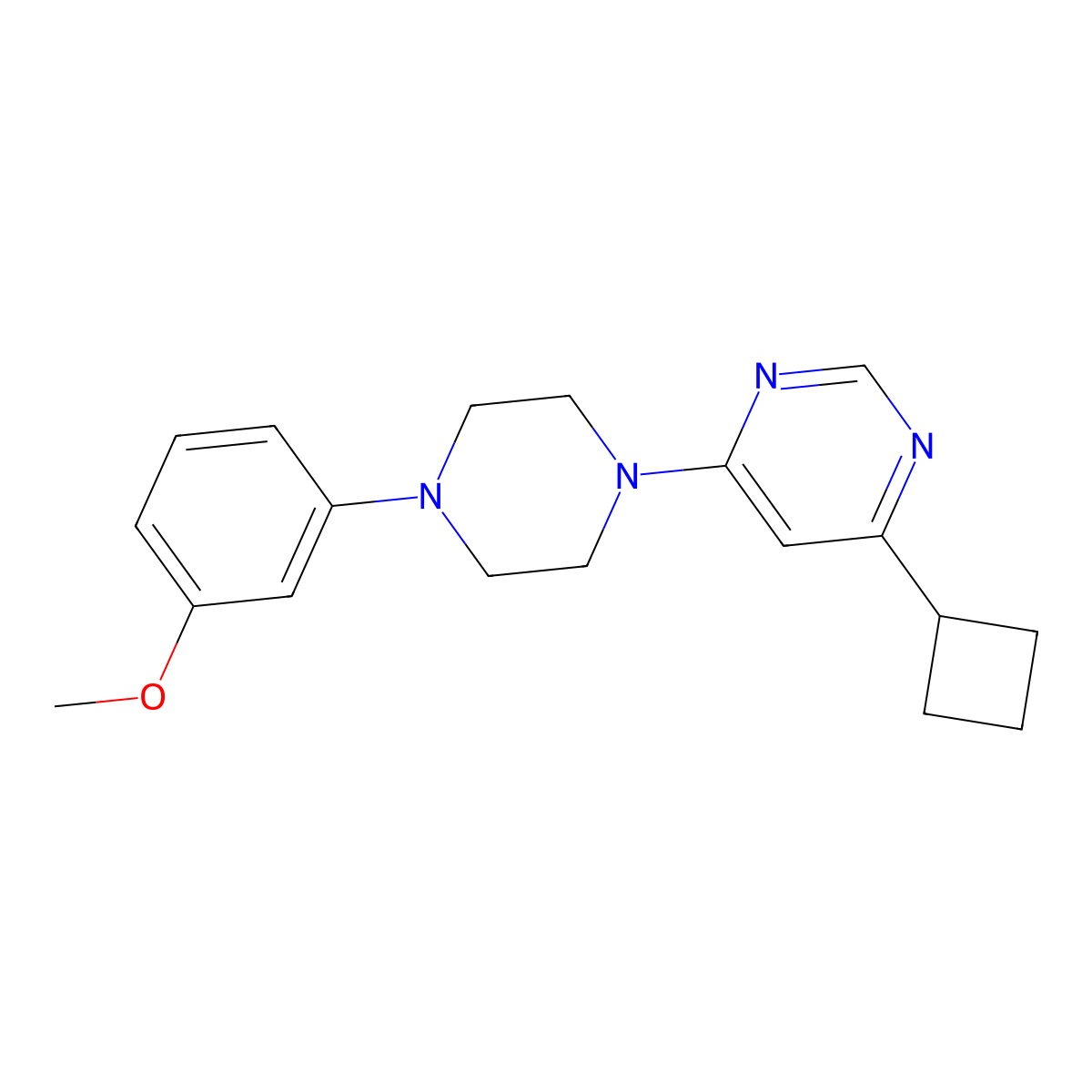 4-Cyclobutyl-6-[4-(3-methoxyphenyl)piperazin-1-yl]pyrimidine molecular structure, CAS 2326242-08-2