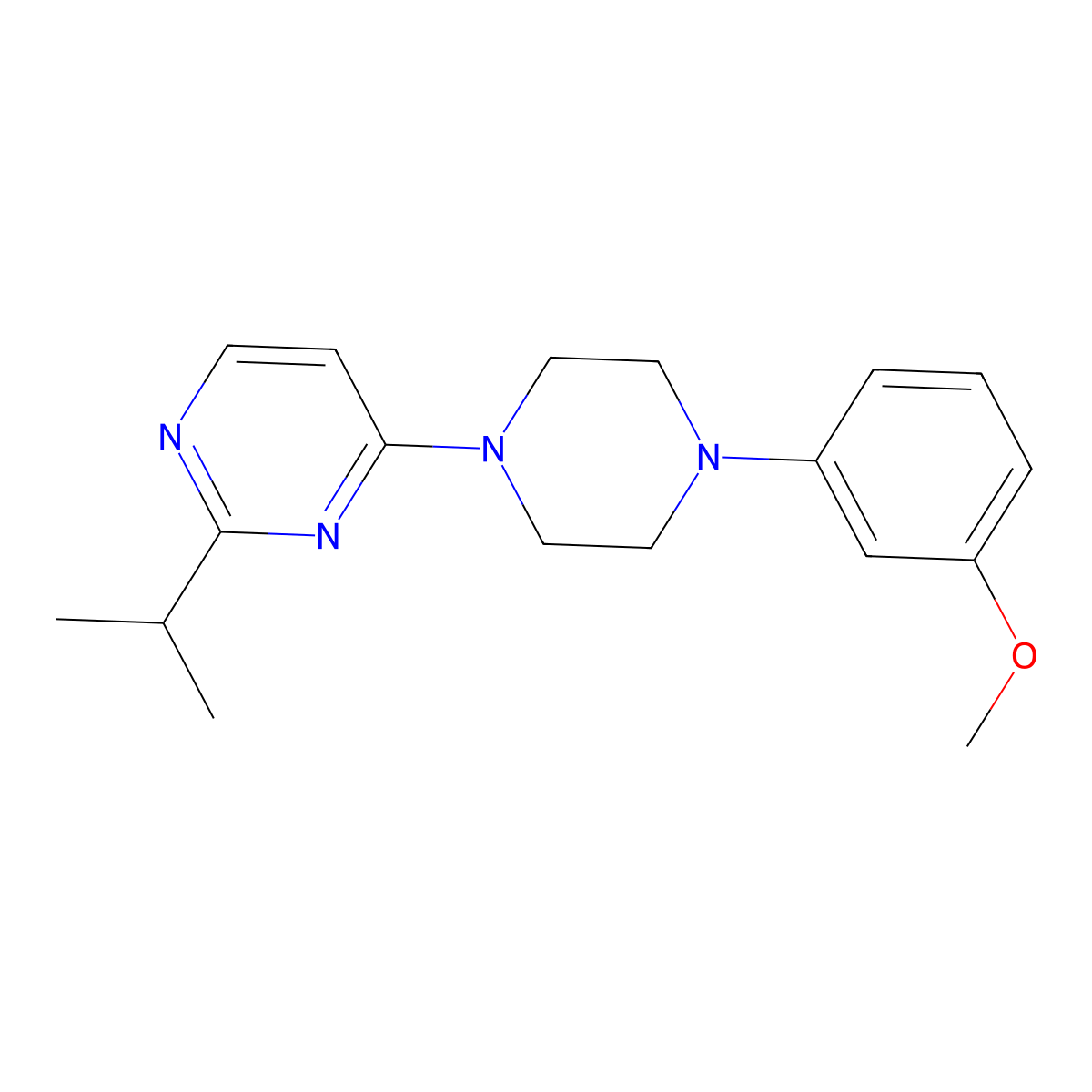 4-[4-(3-Methoxyphenyl)piperazin-1-yl]-2-(propan-2-yl)pyrimidine molecular structure, CAS 2326242-27-5