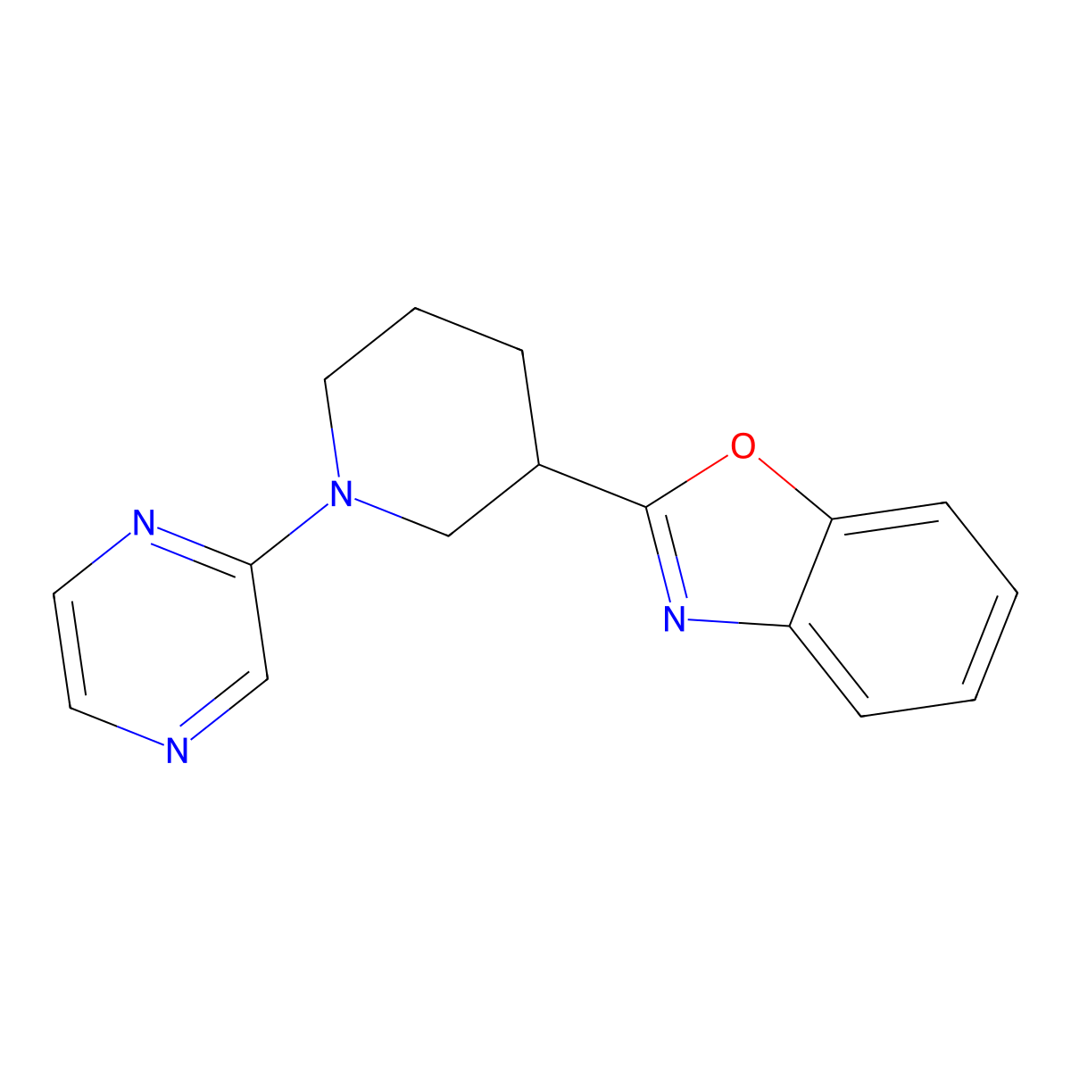 2-[1-(Pyrazin-2-yl)piperidin-3-yl]-1,3-benzoxazole molecular structure, CAS 2326243-80-3