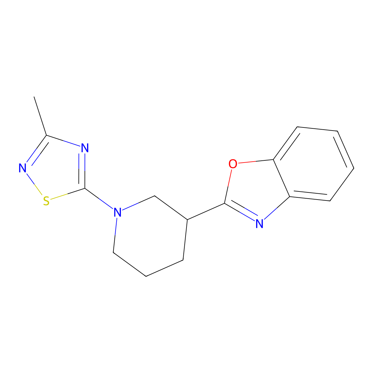 2-[1-(3-Methyl-1,2,4-thiadiazol-5-yl)piperidin-3-yl]-1,3-benzoxazole molecular structure, CAS 2326244-64-6