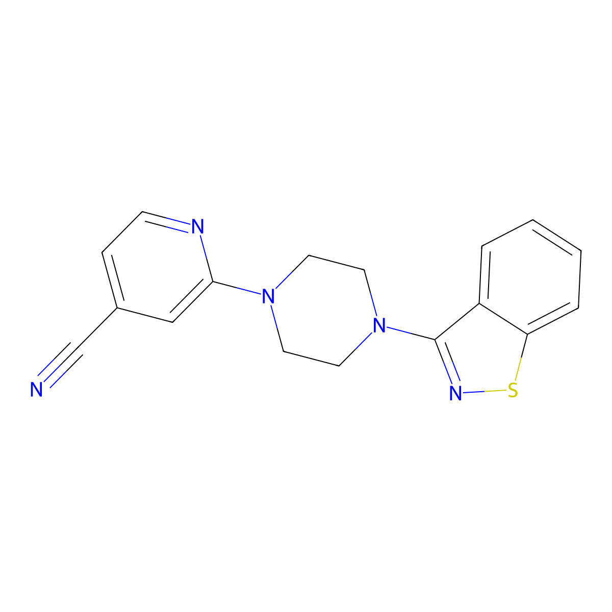 2-[4-(1,2-Benzothiazol-3-yl)piperazin-1-yl]pyridine-4-carbonitrile molecular structure, CAS 2326247-81-6
