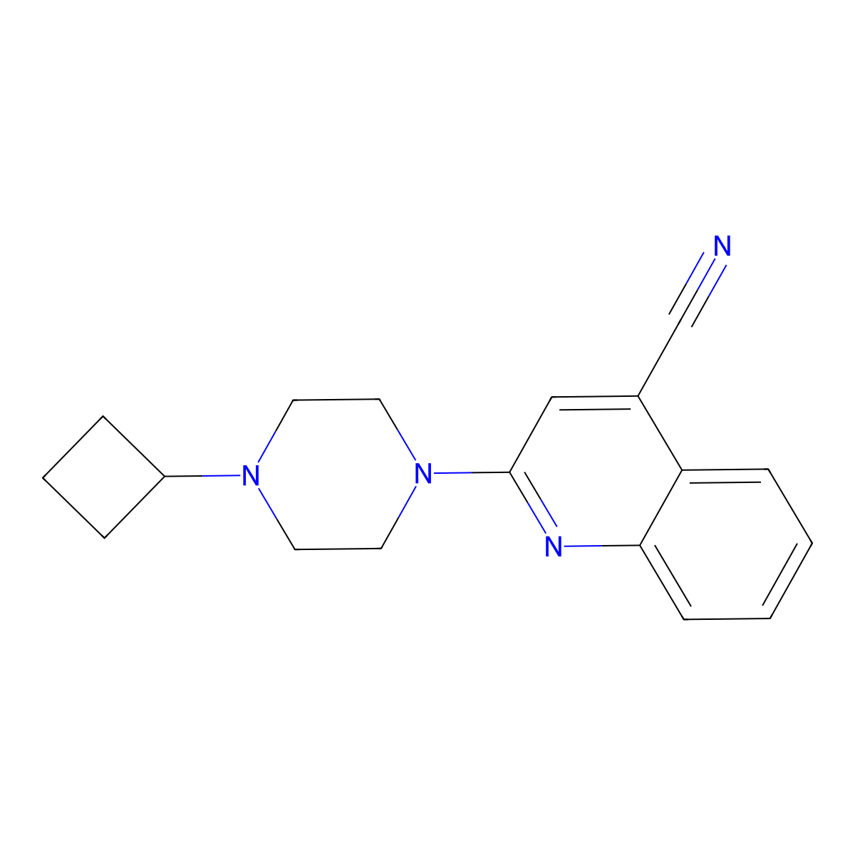 2-(4-Cyclobutylpiperazin-1-yl)quinoline-4-carbonitrile molecular structure, CAS 2326250-22-8