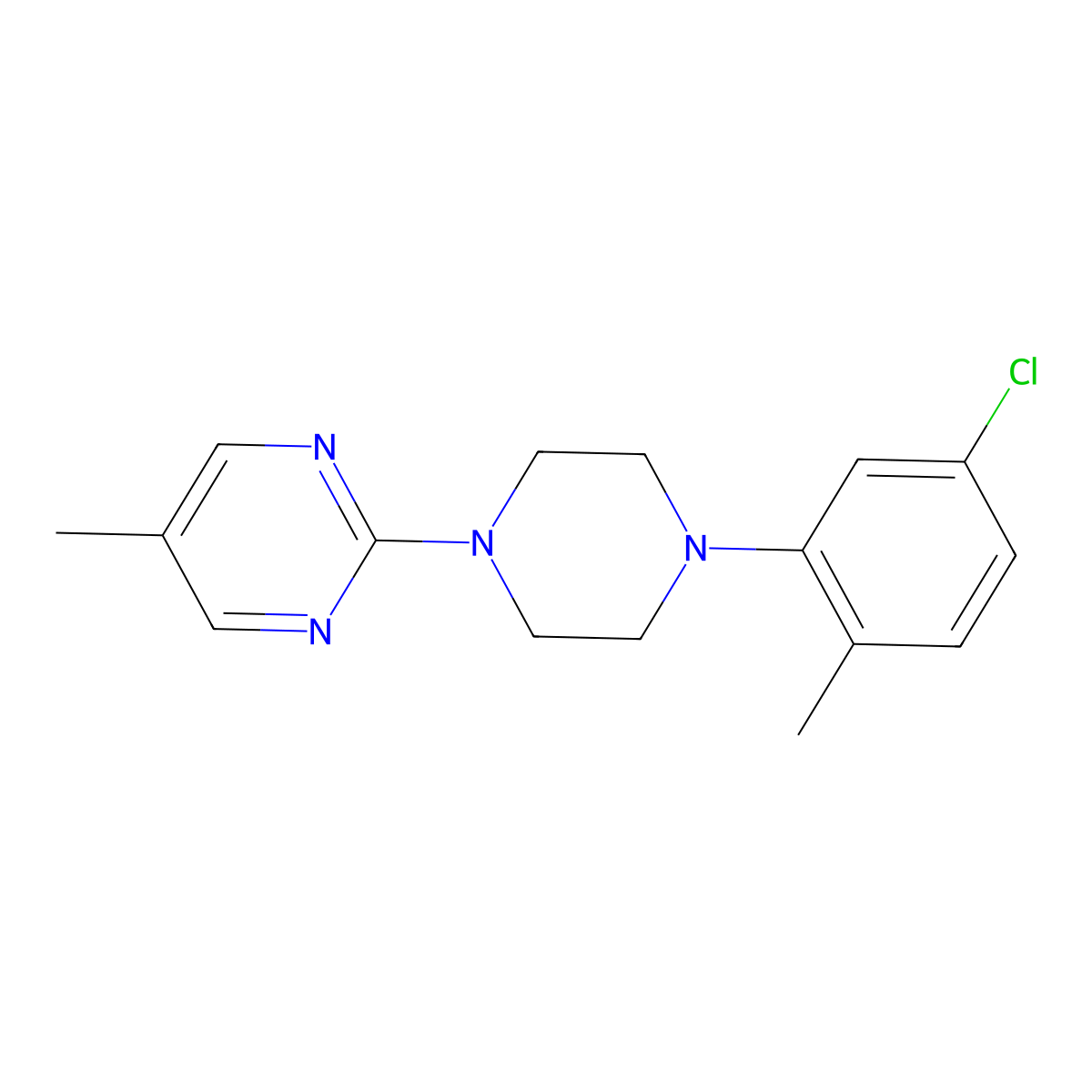 2-[4-(5-Chloro-2-methylphenyl)piperazin-1-yl]-5-methylpyrimidine molecular structure, CAS 2326252-31-5