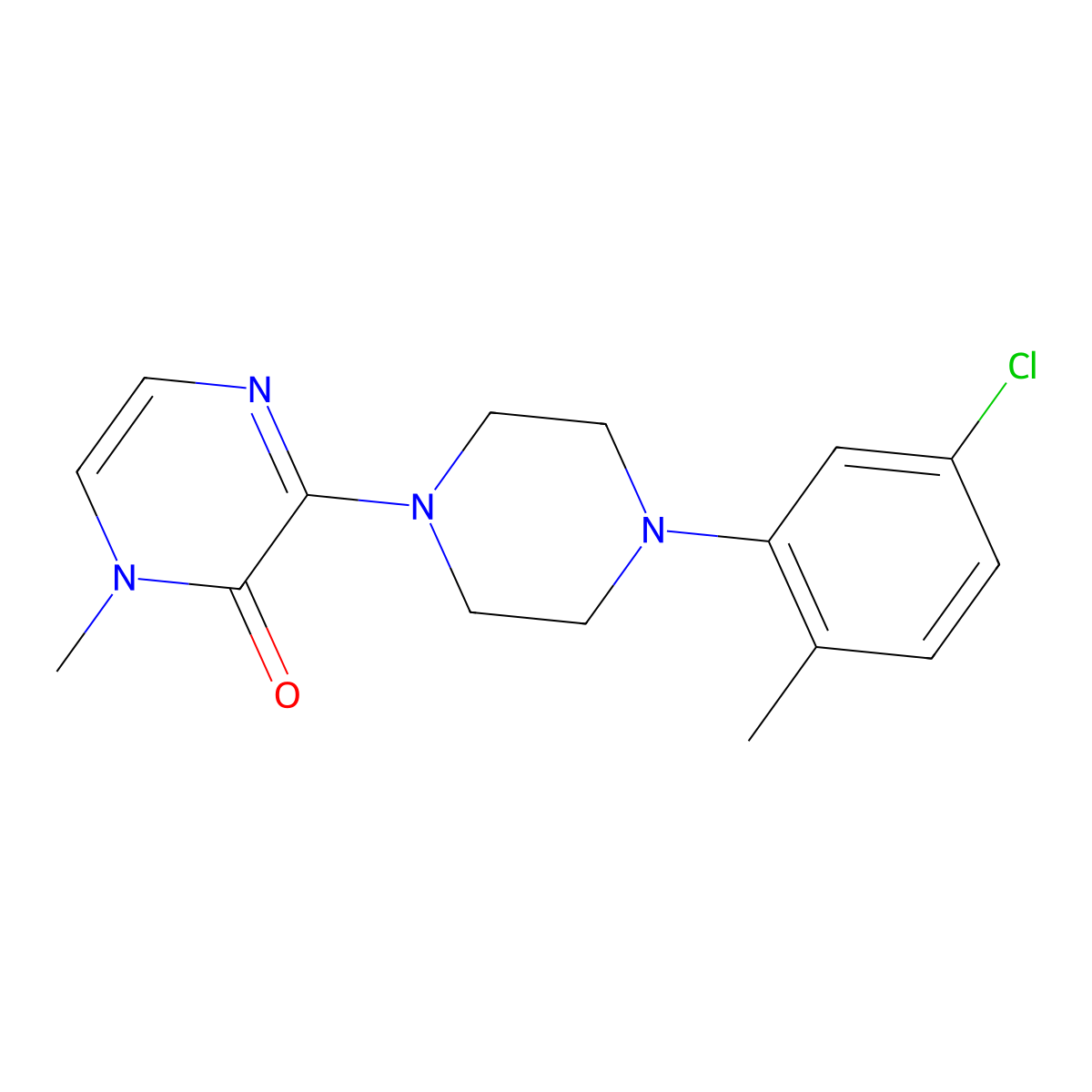 3-[4-(5-Chloro-2-methylphenyl)piperazin-1-yl]-1-methyl-1,2-dihydropyrazin-2-one molecular structure, CAS 2326255-15-4