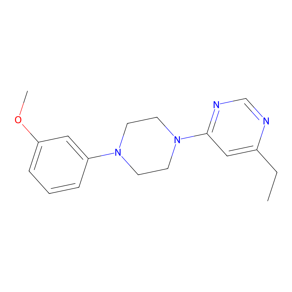 4-Ethyl-6-[4-(3-methoxyphenyl)piperazin-1-yl]pyrimidine molecular structure, CAS 2326256-87-3