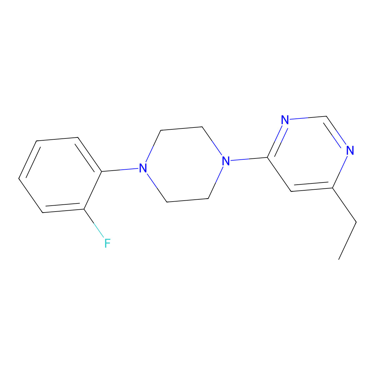 4-Ethyl-6-[4-(2-fluorophenyl)piperazin-1-yl]pyrimidine molecular structure, CAS 2326257-48-9