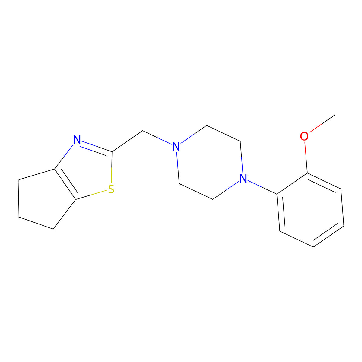 1-({4H,5H,6H-cyclopenta[d][1,3]thiazol-2-yl}methyl)-4-(2-methoxyphenyl)piperazine molecular structure, CAS 2326257-67-2