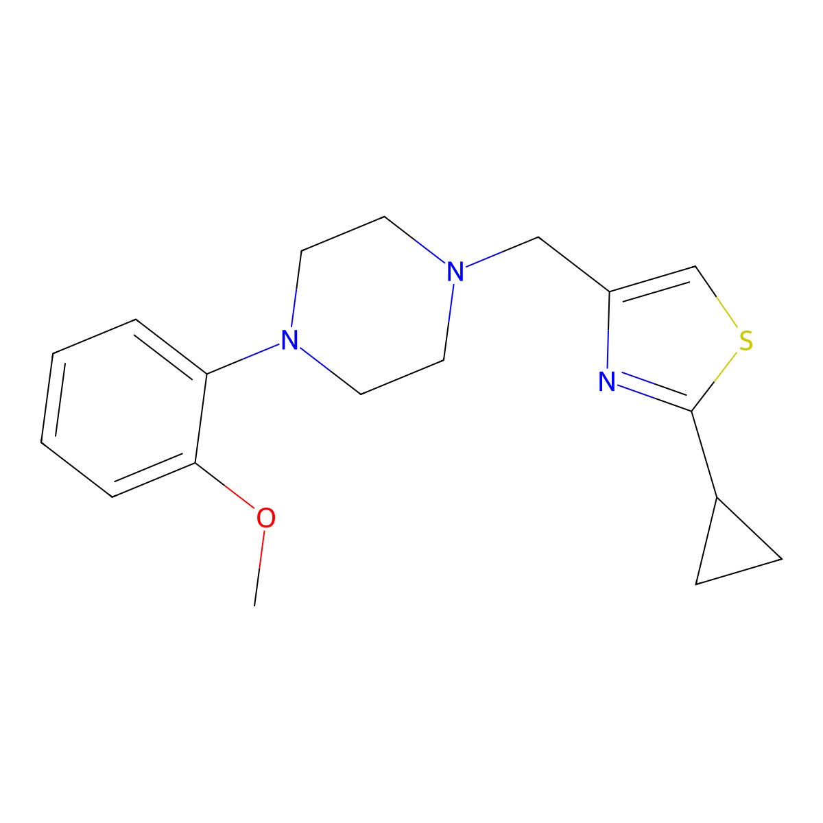 1-[(2-Cyclopropyl-1,3-thiazol-4-yl)methyl]-4-(2-methoxyphenyl)piperazine molecular structure, CAS 2326258-89-1