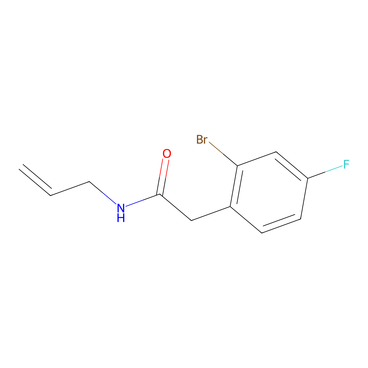 2-(2-bromo-4-fluorophenyl)-N-(prop-2-en-1-yl)acetamide molecular structure, CAS 2326259-75-8