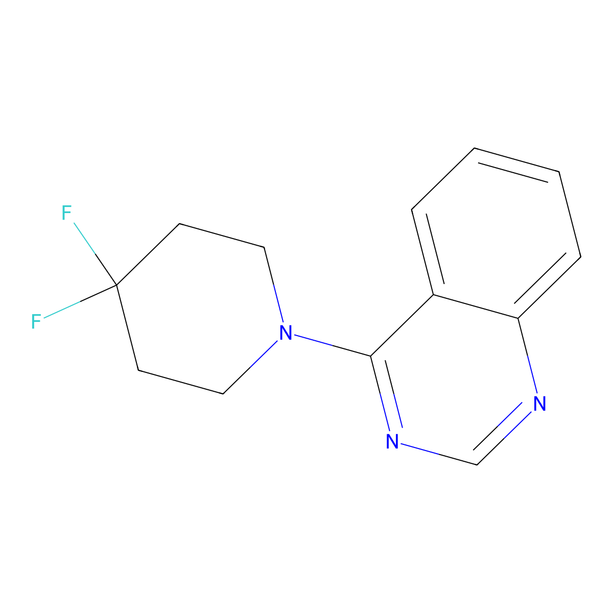 4-(4,4-Difluoropiperidin-1-yl)quinazoline molecular structure, CAS 2326264-55-3