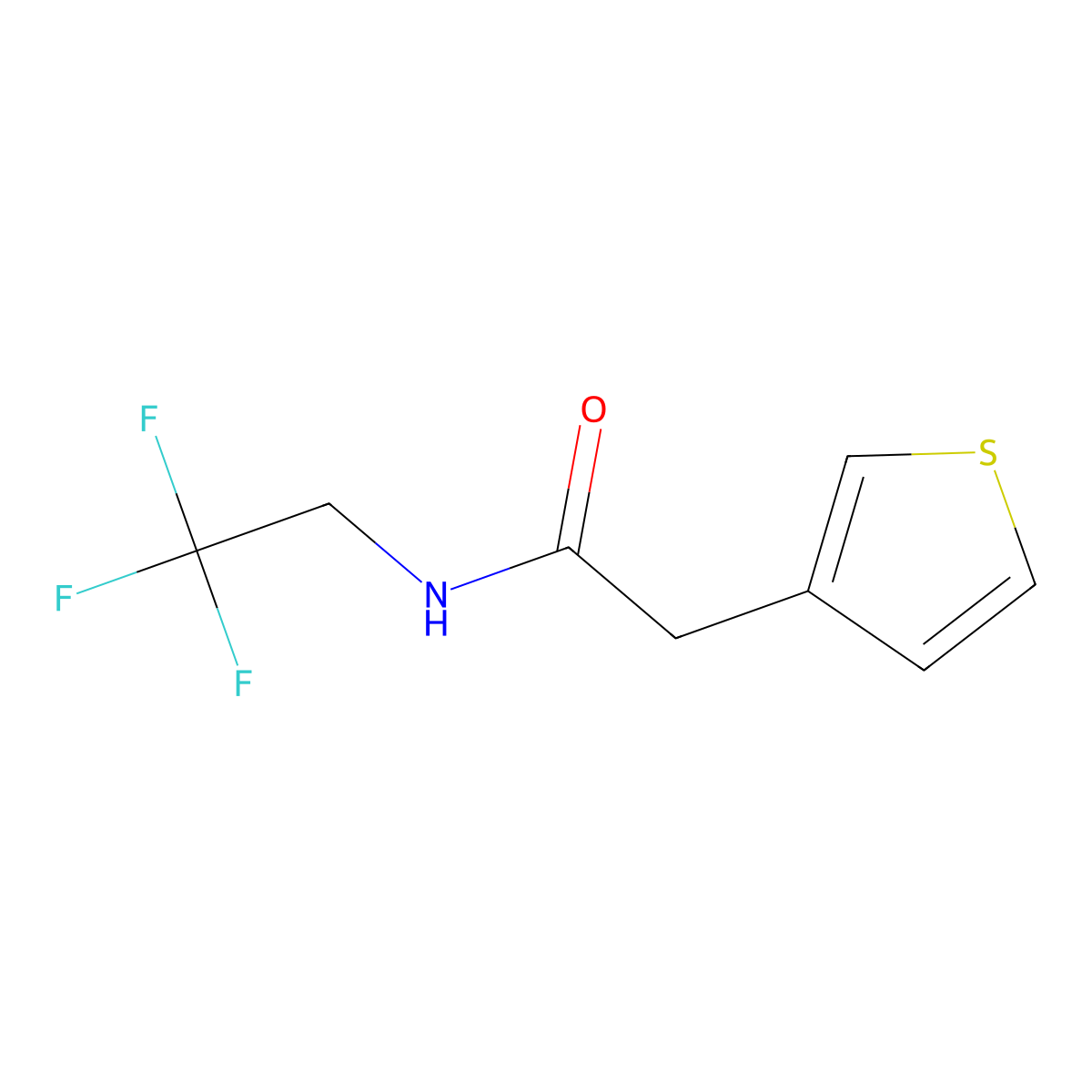 2-(thiophen-3-yl)-N-(2,2,2-trifluoroethyl)acetamide molecular structure, CAS 2326266-90-2