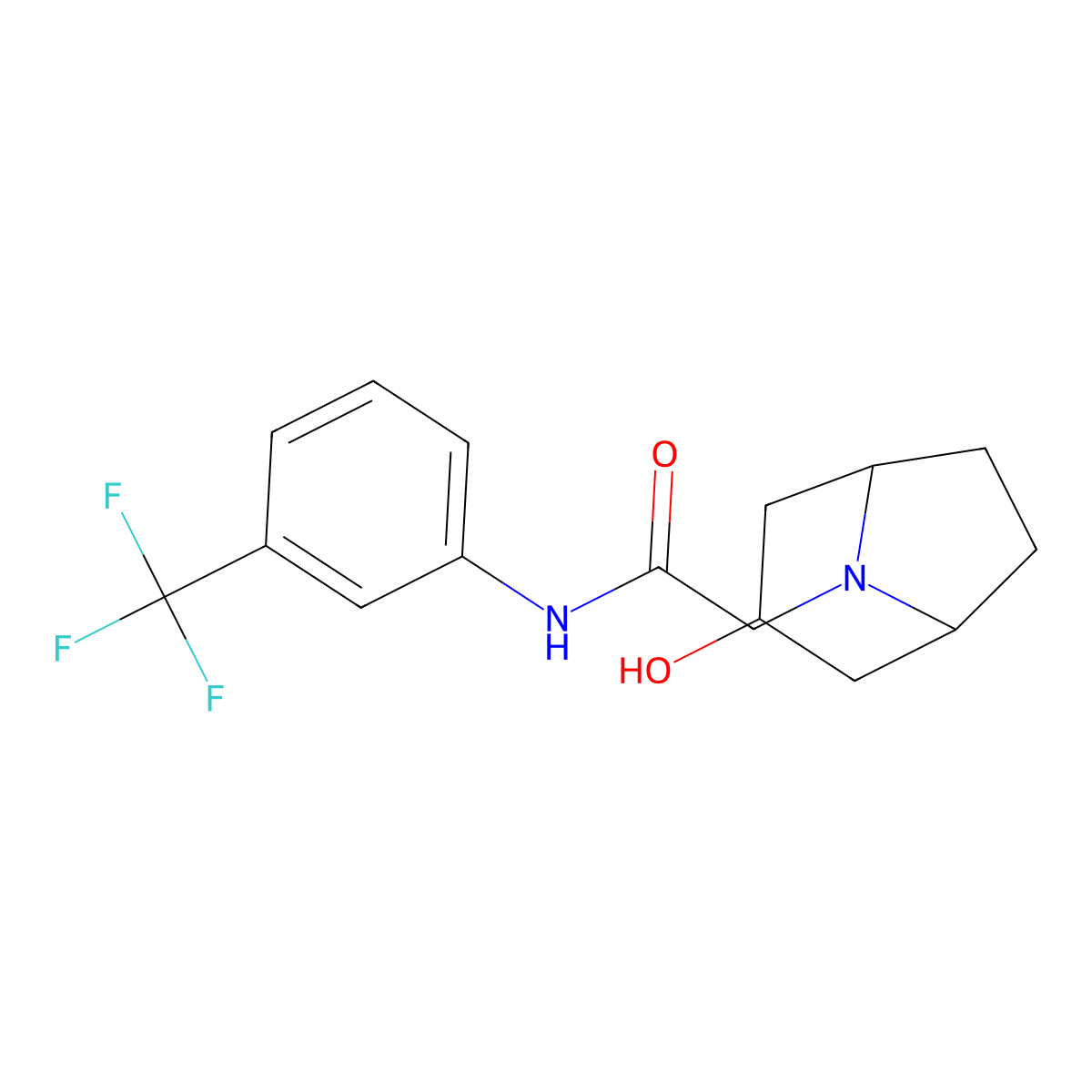 2-{3-hydroxy-8-azabicyclo[3.2.1]octan-8-yl}-N-[3-(trifluoromethyl)phenyl]acetamide molecular structure, CAS 2326271-59-2