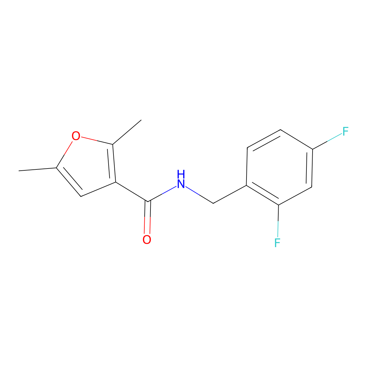 N-[(2,4-Difluorophenyl)methyl]-2,5-dimethylfuran-3-carboxamide molecular structure, CAS 2326272-55-1