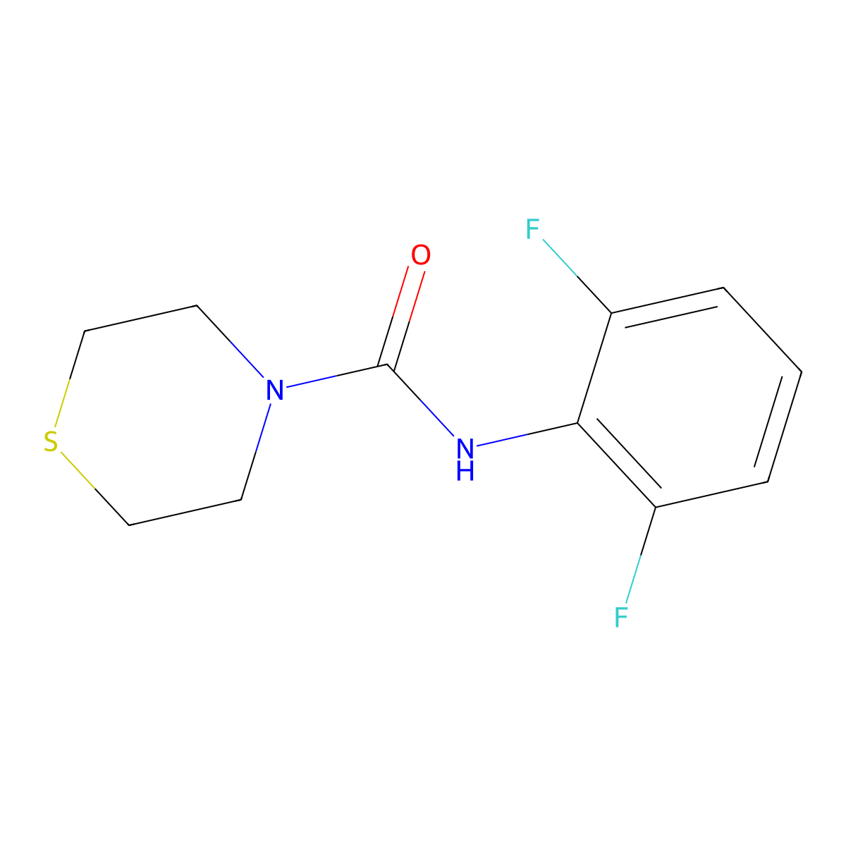 N-(2,6-difluorophenyl)thiomorpholine-4-carboxamide molecular structure, CAS 2326274-68-2