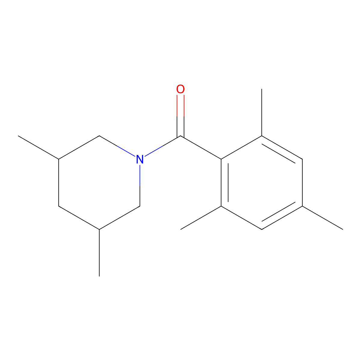 (3,5-Dimethyl-1-piperidinyl)(2,4,6-trimethylphenyl)methanone molecular structure, CAS 2326278-38-8