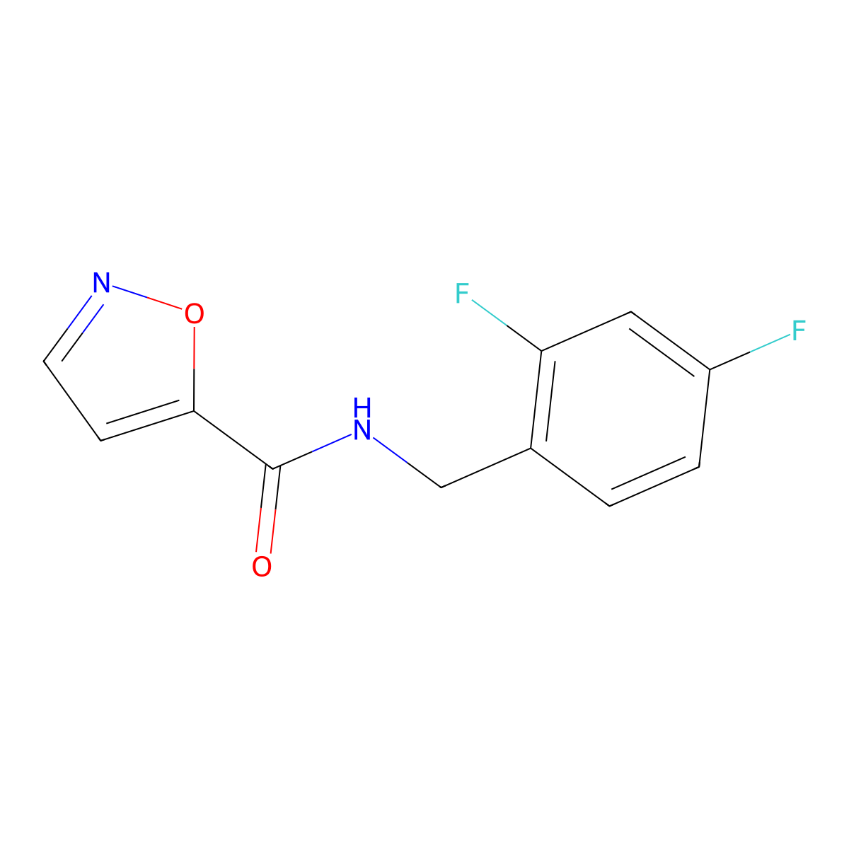 N-[(2,4-difluorophenyl)methyl]-1,2-oxazole-5-carboxamide molecular structure, CAS 2326280-45-7